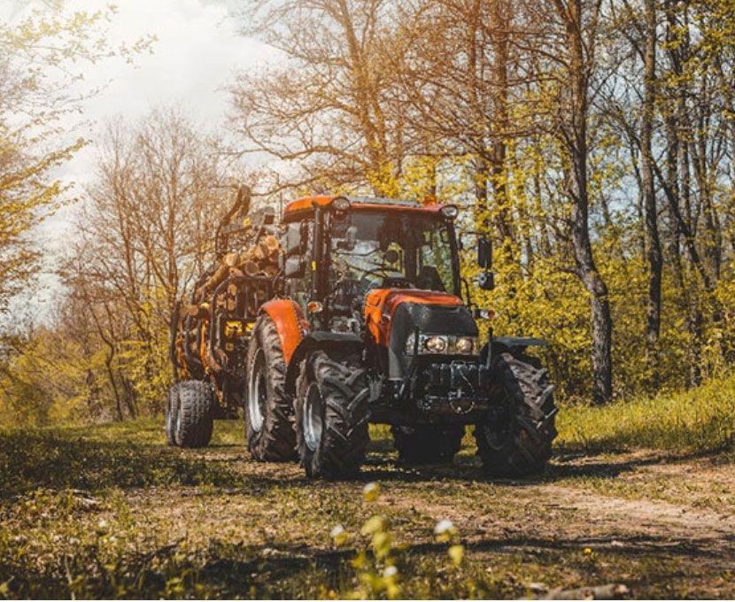 Tractor in field